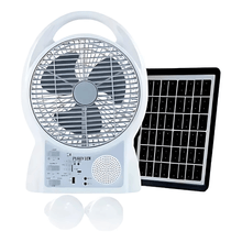 Ventilador Recargable Solar 6 En 1 Con Radio Fm Y Bluetooth N288