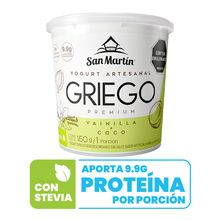 Yogurt griego SAN MARTÍN vainilla coco x150 g