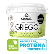 Yogurt griego SAN MARTIN entero sabor a coco x550 g