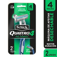 Maquina de afeitar SCHICK quattro men x2 unds