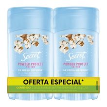 Desodorante SECRET powder protec cotton gel 2 unds x45 g c/u