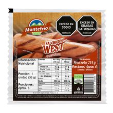 Salchicha MONTEFRIO west x215 g