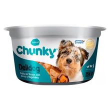 Alimento húmedo para perro CHUNKY delidog pollo arroz y vegetales x156 g