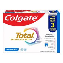 Crema dental COLGATE total whitening 3 unds x75 ml c/u