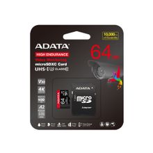 Memoria Micro SD Adata 64GB AUSDX64GUI3V30SHA2 Vigilancia High Endurance
