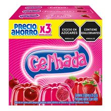 Gelatina GEL'HADA cereza frambuesa y fresa 3 unds x35 g c/u