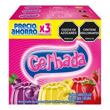 Gelatina GEL'HADA fresa piña y uva 3 unds x35 g c/u