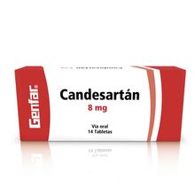 Candesartán GENFAR 8mg x14 tabletas