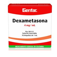 Dexametasona GENFAR inyección 4 mg x10 ampollas