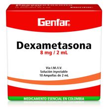Dexametasona GENFAR inyección 8 mg x10 ampollas