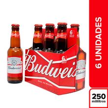 Cerveza BUDWEISER 6 unds x250 ml c/u