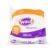 Plato desechable WAU pando 26 cm x20 unds