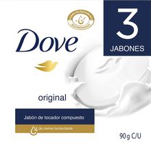 Jabón DOVE blanco 3 unds x90 g c/u