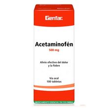 Acetaminofén GENFAR 500 mg x100 tabletas