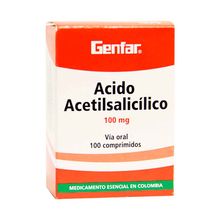 Acido acetilsalicílico GENFAR x100 mg x100 tabletas