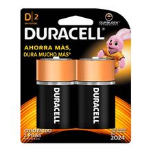 Pila DURACELL alcalina durapack tipo D x2 unds