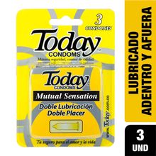 Preservativos TODAY mutual sensation x3 unds