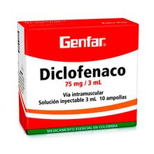 Diclofenaco GENFAR inyección 75 mg x10 ampollas