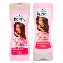 Shampoo KONZIL seda líquida x375 ml + acondicionador x375 ml precio especial