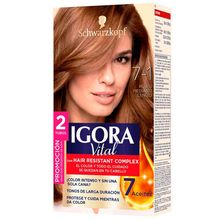 Tinte IGORA vital rubio mediano cenizo 2 tubos N.° 7.1