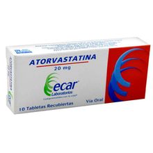Atorvastatina ECAR 20mg x10 tabletas