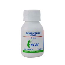 Ácido fólico ECAR 1mg x100 tabletas