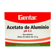 Acetato de aluminio GENFAR en sobre x25 unds