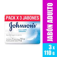 Jabón JOHNSONS & JOHNSONS original 3 unds x110 g c/u