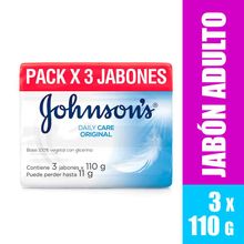 Jabón J&J adulto original 3 unds x110 g