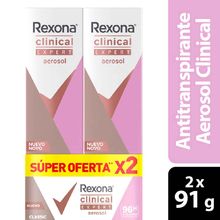 Desodorante REXONA clinical clasico 2 unds x 91 g c/u