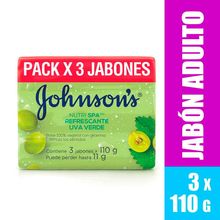 Jabón JOHNSONS & JOHNSONS uva verde 3 unds x110 g c/u