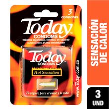 Preservativos TODAY hot sensation x3 unds
