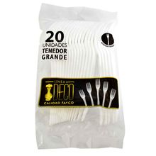 Tenedor desechable LA CHISPA grande x20 unds