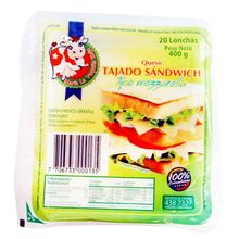 Queso LA MARIA mozarella tajado sandwich x400 g