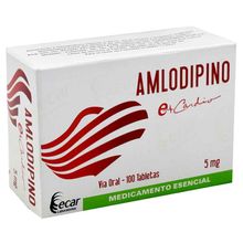 Amlodipino ECAR 5mg x100 tabletas