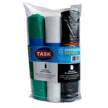 Pack completo reciclaje bolsa basura TASK 3 colores 50X70 30 unds