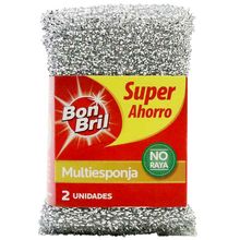 Esponja BON BRIL multiesponja plateada x2 unds
