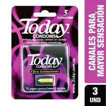 Preservativos TODAY ultra estimulante x3 unds