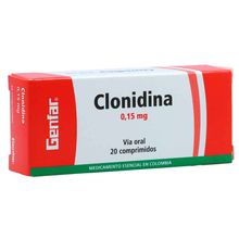 Clonidina GENFAR 0.15 mg x20 tabletas