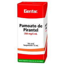 Pamoato GENFAR pirantel suspensión 250 mg x15 ml