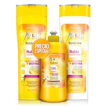 Shampoo MUSS x400 ml + acondicionador cabellos rubios x400 ml gratis crema de peinar