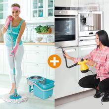 Combo: Limpiador a Vapor + Giratorio 360 Stainless mop Energy Plus - Envío gratis