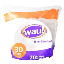 Plato desechable WAU hondo 30 cm x20 unds