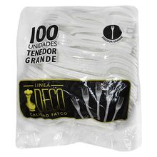 Tenedor desechable LASTRA grande x100 unds