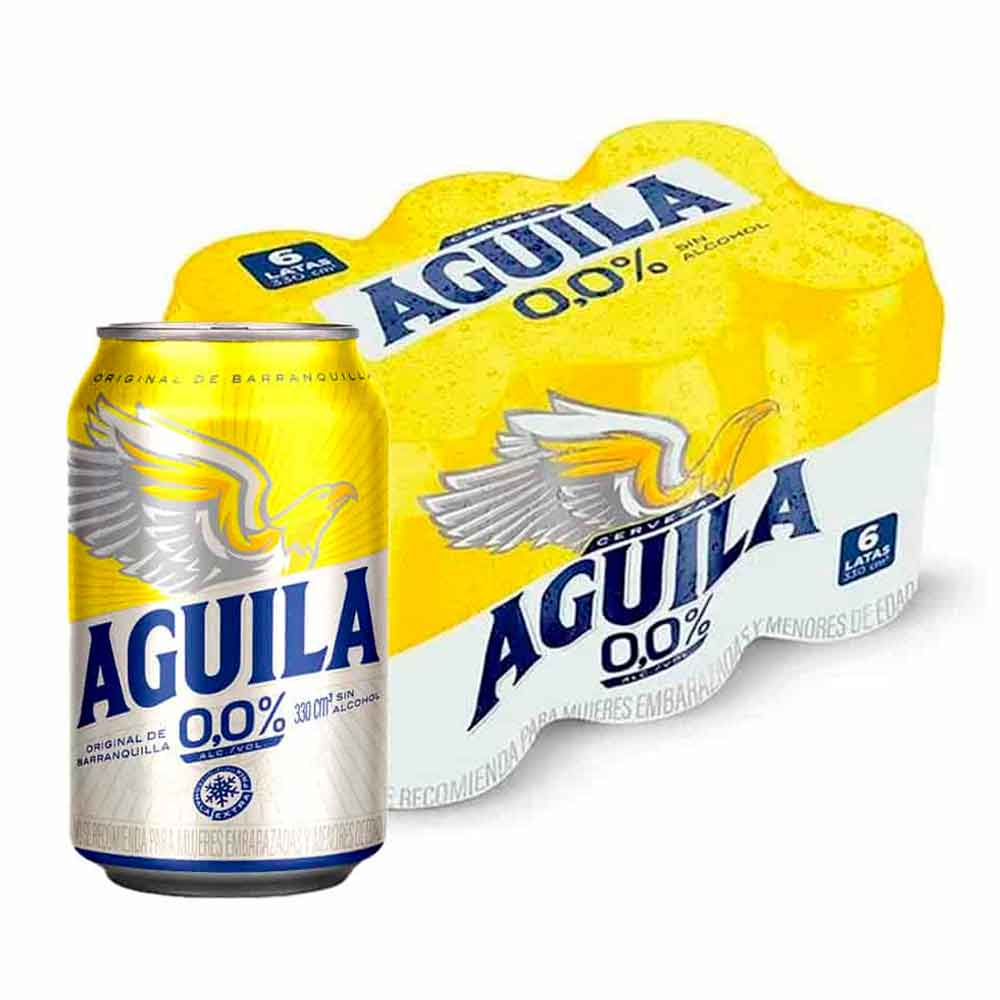 Cerveza AGUILA CERO sin alcohol 6 unds x330 ml