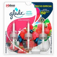 Ambientador GLADE Plugins Aceite mora radiante 3 unds x21 ml c/u