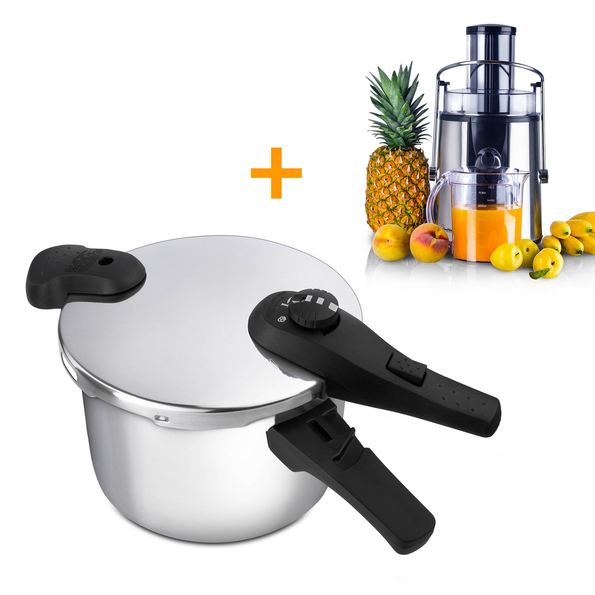 Extractor de jugos frutas y verduras 850 watts chef master ➡️| Compra  online a precios outlet