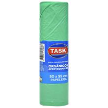 Bolsa basura TASK rollo verde 50x55 cm papelera