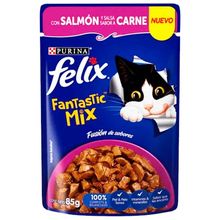 Alimento gato FELIX fantastic mix salmón carne x85 g