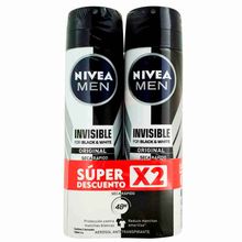 Desodorante NIVEA 2 unds spray men x150 ml c/u